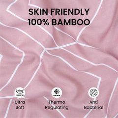 Mush 100% Bamboo Printed King Size Bed Sheet 108x108 inches | 300TC Bedsheet for Double bed | Ultra Soft, Naturally Anti Microbial & Cooling Double Bed Luxury Sheets | Pack of 1, Soft Lavender