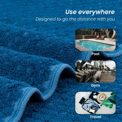 Mush Hearth & Haven Bamboo Towels for Bath Large Size | 450 GSM Bamboo Bath Towel for Men & Women | Soft, Highly Absorbent & Quick Dry | 70 X 140 cms (Steel Blue)