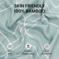 Mush 100% Bamboo Printed King Size Bed Sheet 108x108 inches | 300TC Bedsheet for Double bed | Ultra Soft, Naturally Anti Microbial & Cooling Double Bed Luxury Sheets | Pack of 1, Ocean Breeze