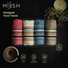 Mush Designer Bamboo Towel |Ultra Soft, Absorbent & Quick Dry Towel for Bath, Beach, Pool, Travel, Spa and Yoga (Ruby Red, Face Towelset of 3)