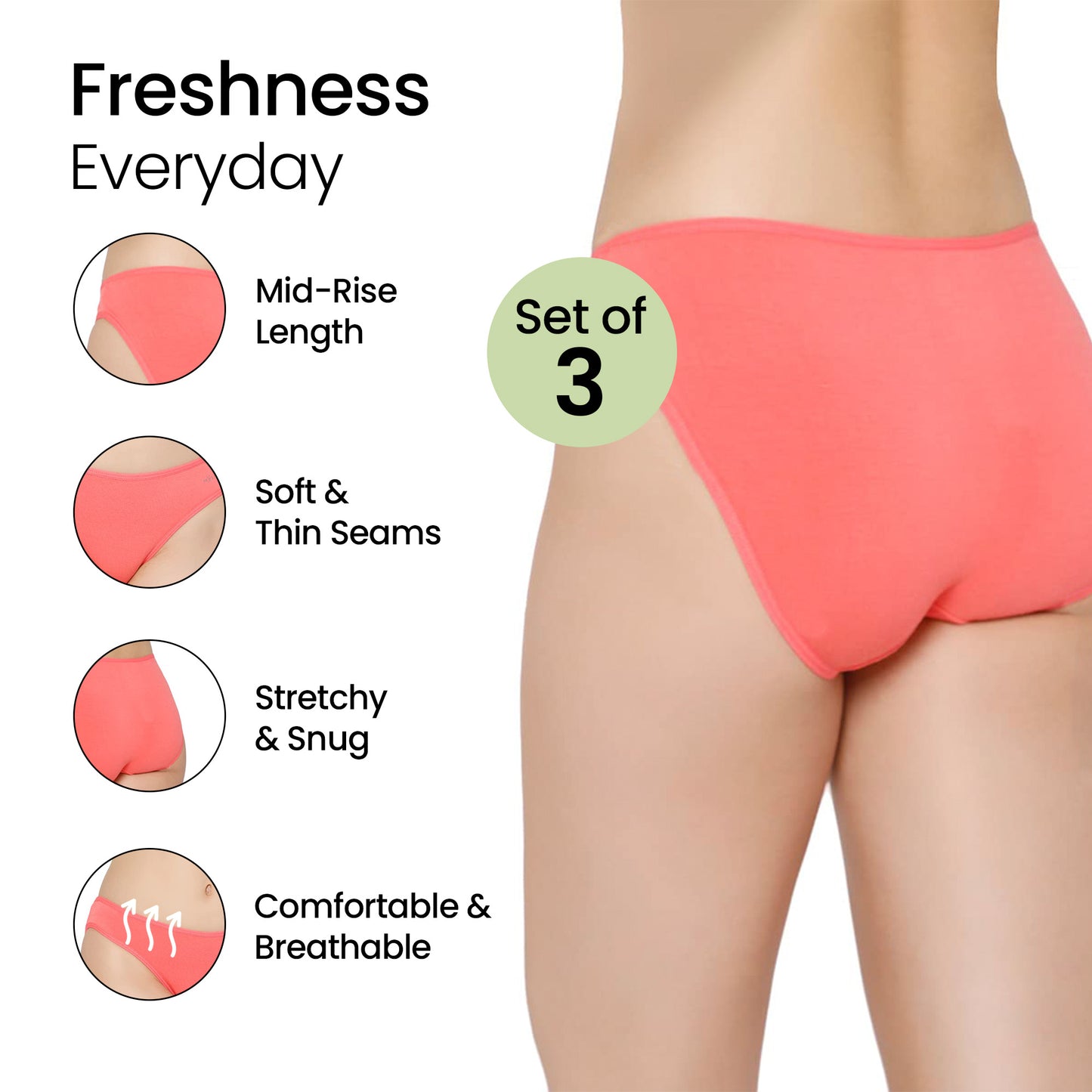 Mush Bamboo Bikini Briefs - Stylish Rose Pink design
