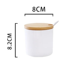 Mush ceramic jars with spoon - Modern kitchen decor