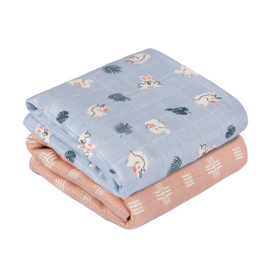Mush bamboo swaddle - Soft grey sea design for toddlers