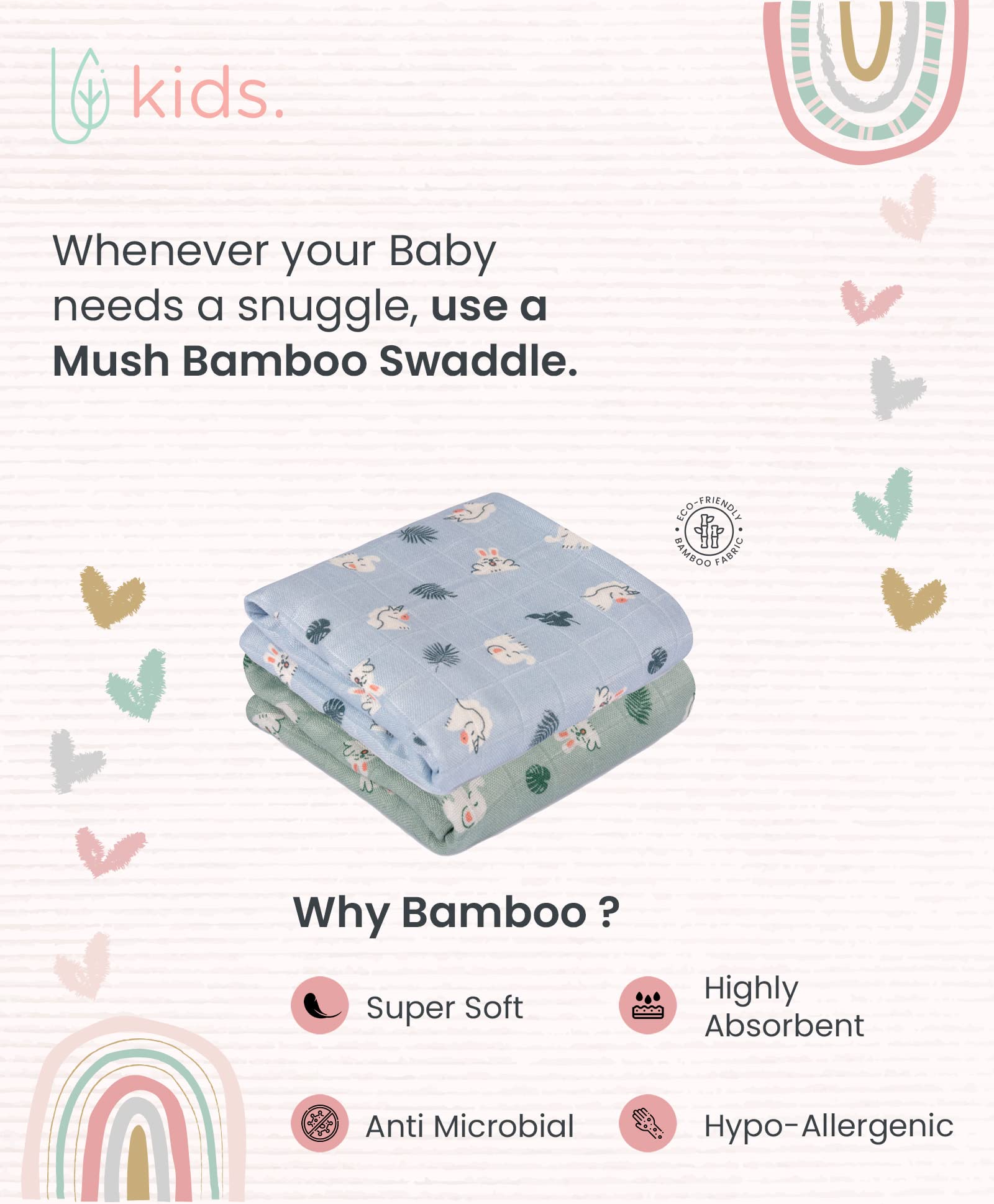 Mush bamboo swaddle - multipurpose stroller cover