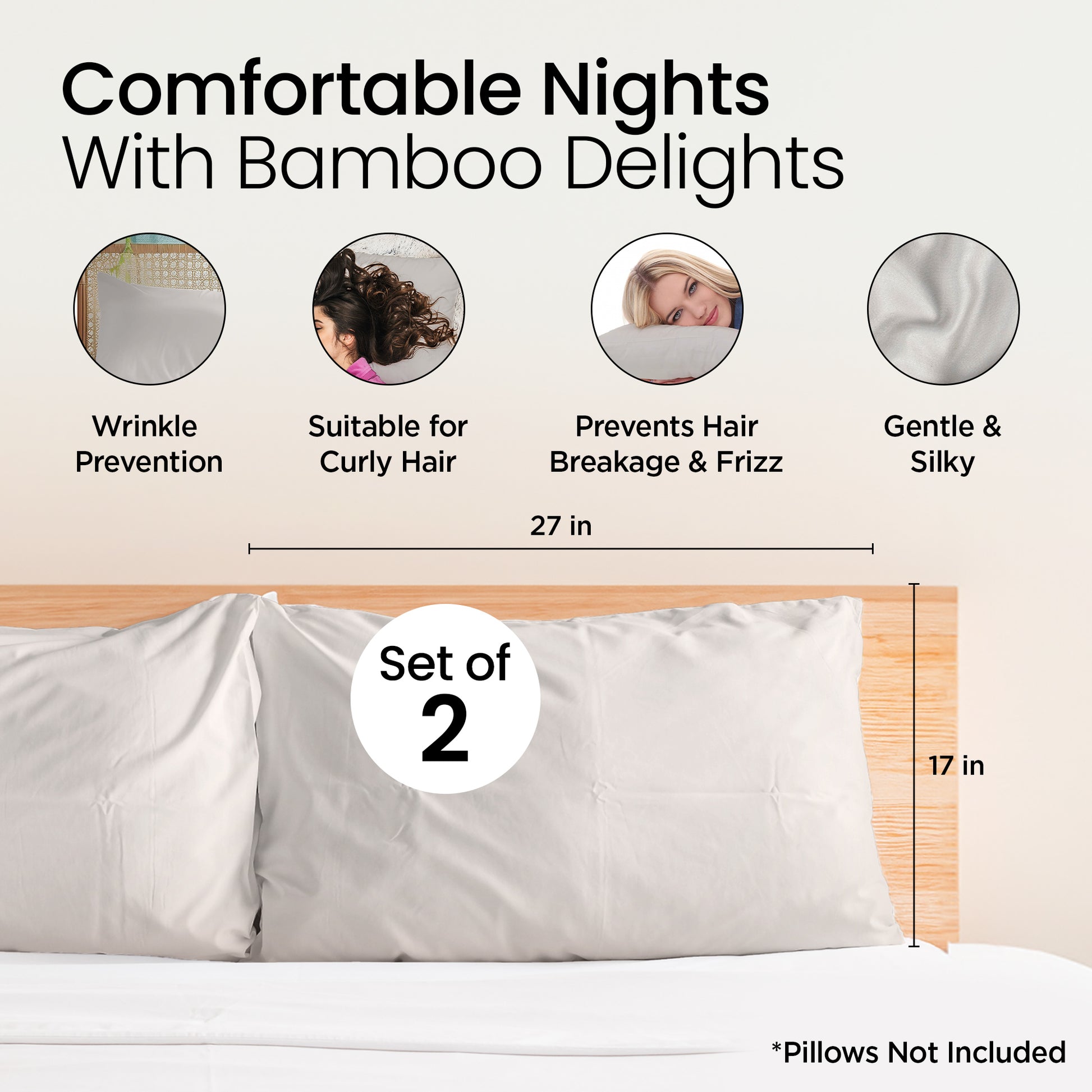 Mush Bamboo Pillow Cover Set - King Size Luxury
