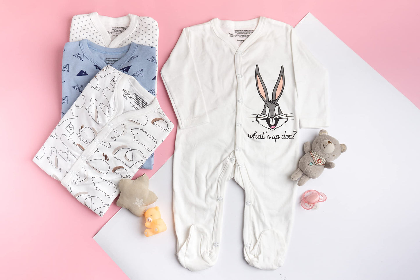 Mush bamboo onesies - ideal for baby shower gifts