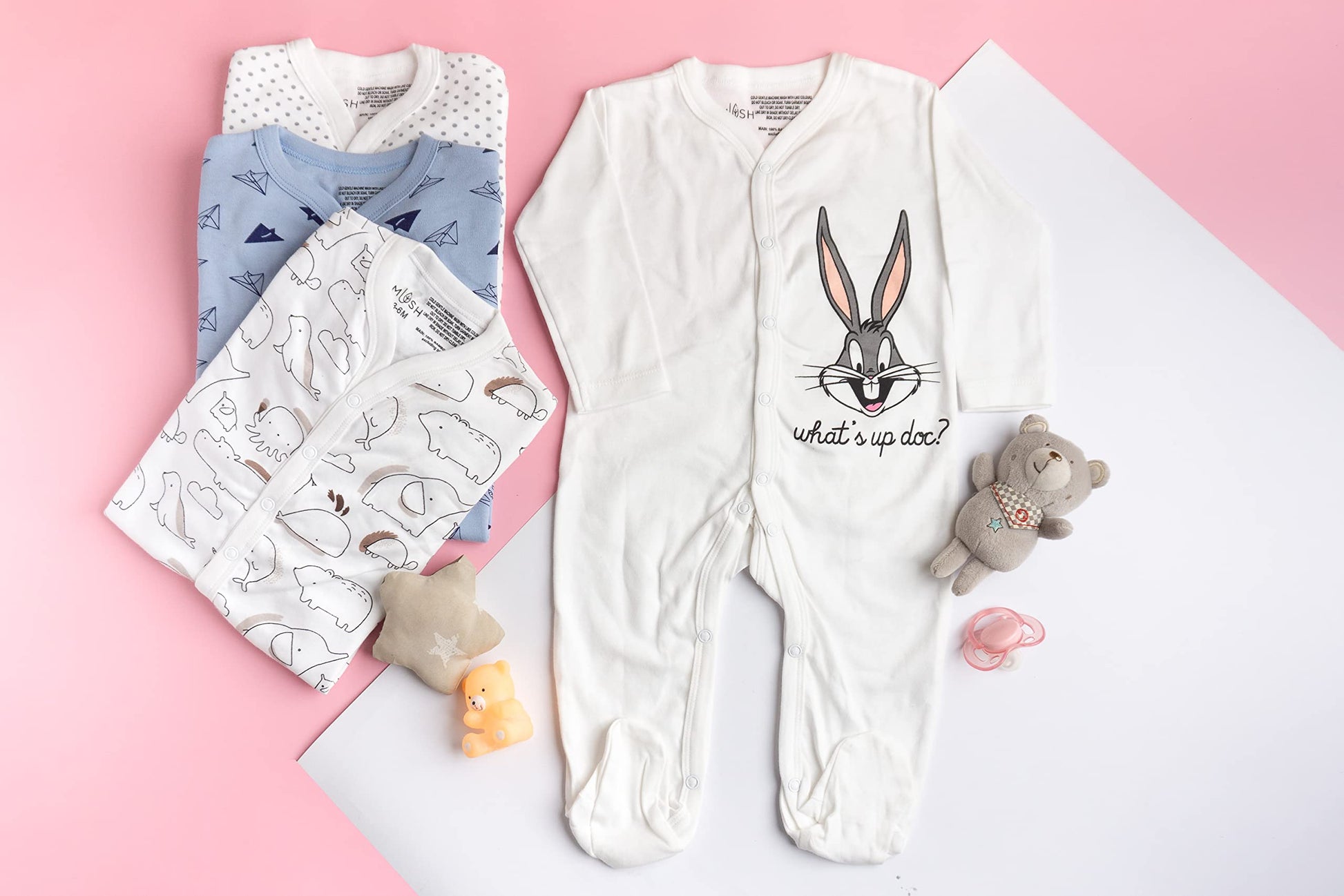 Mush bamboo onesies - ideal for baby shower gifts