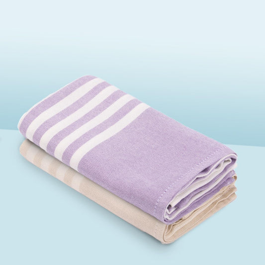 Mush bamboo hand towels - stylish striped design in grey