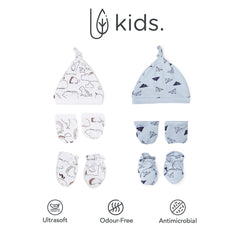 Mush baby gift set - colorful mittens, socks, and caps for infants