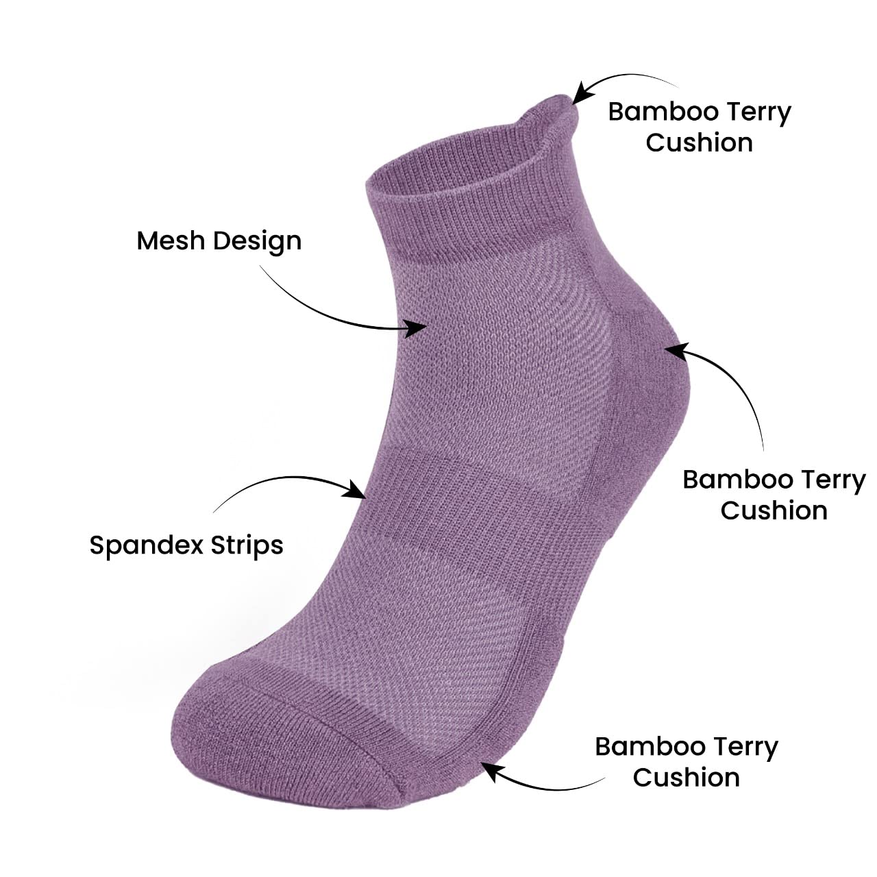 Mush Bamboo Ankle Socks - Breathable socks for sports