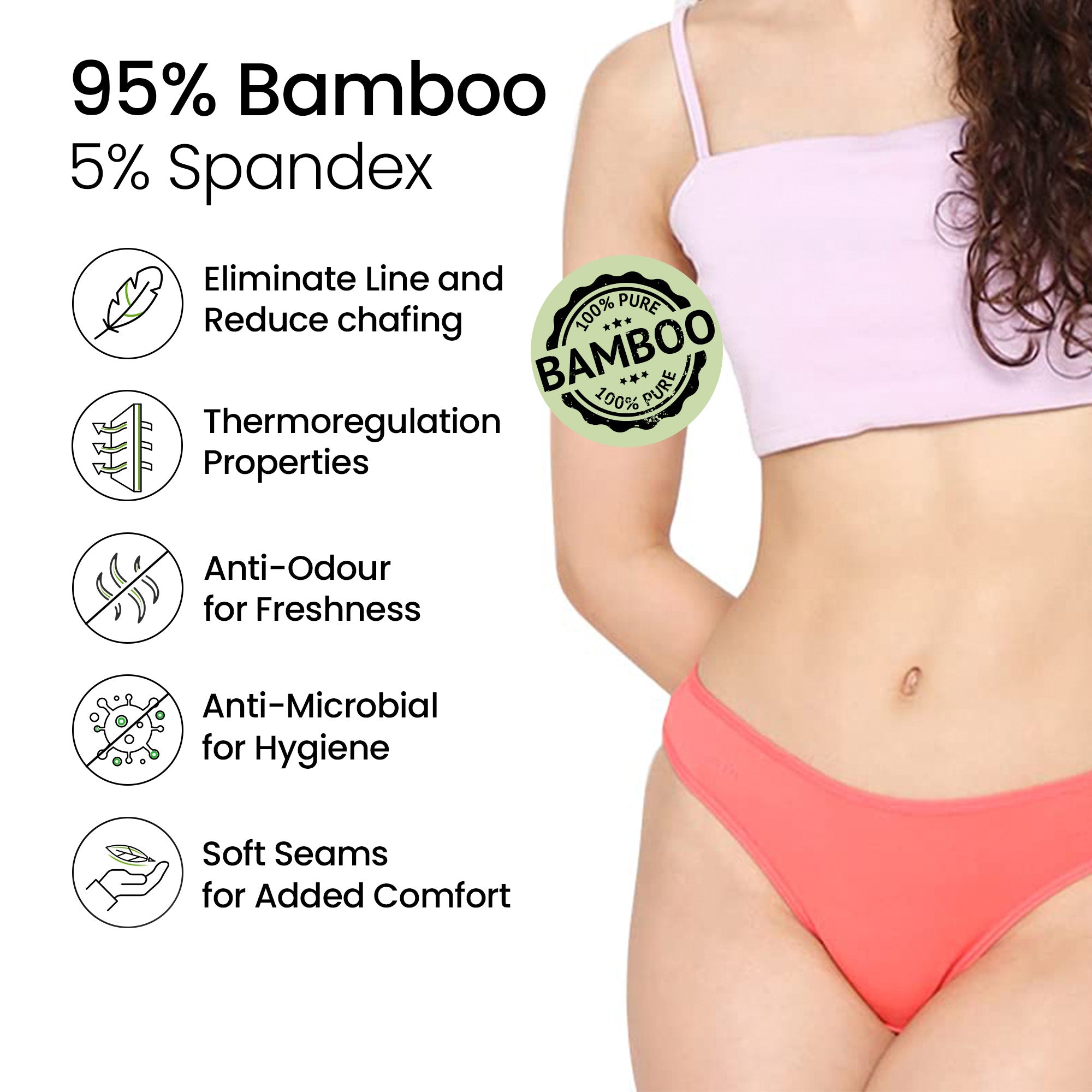 Mush Bamboo Bikini Briefs - Antimicrobial features