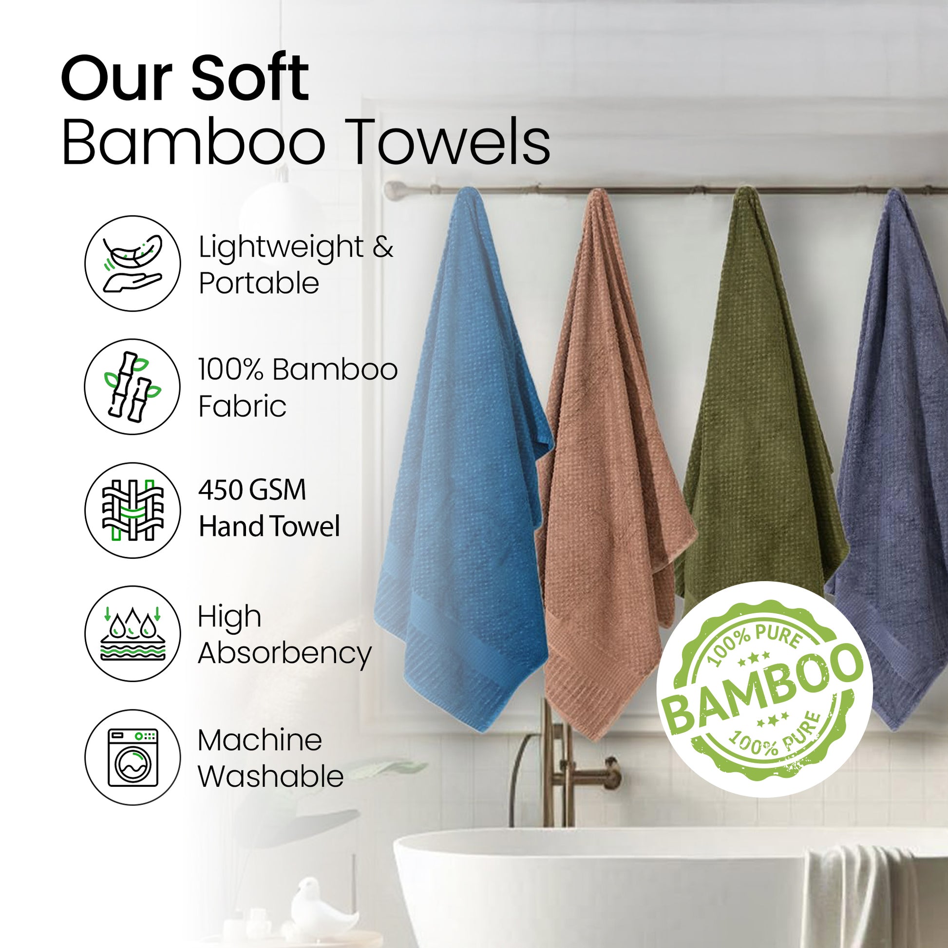 Mush colorful bath towels - Family Bath Time