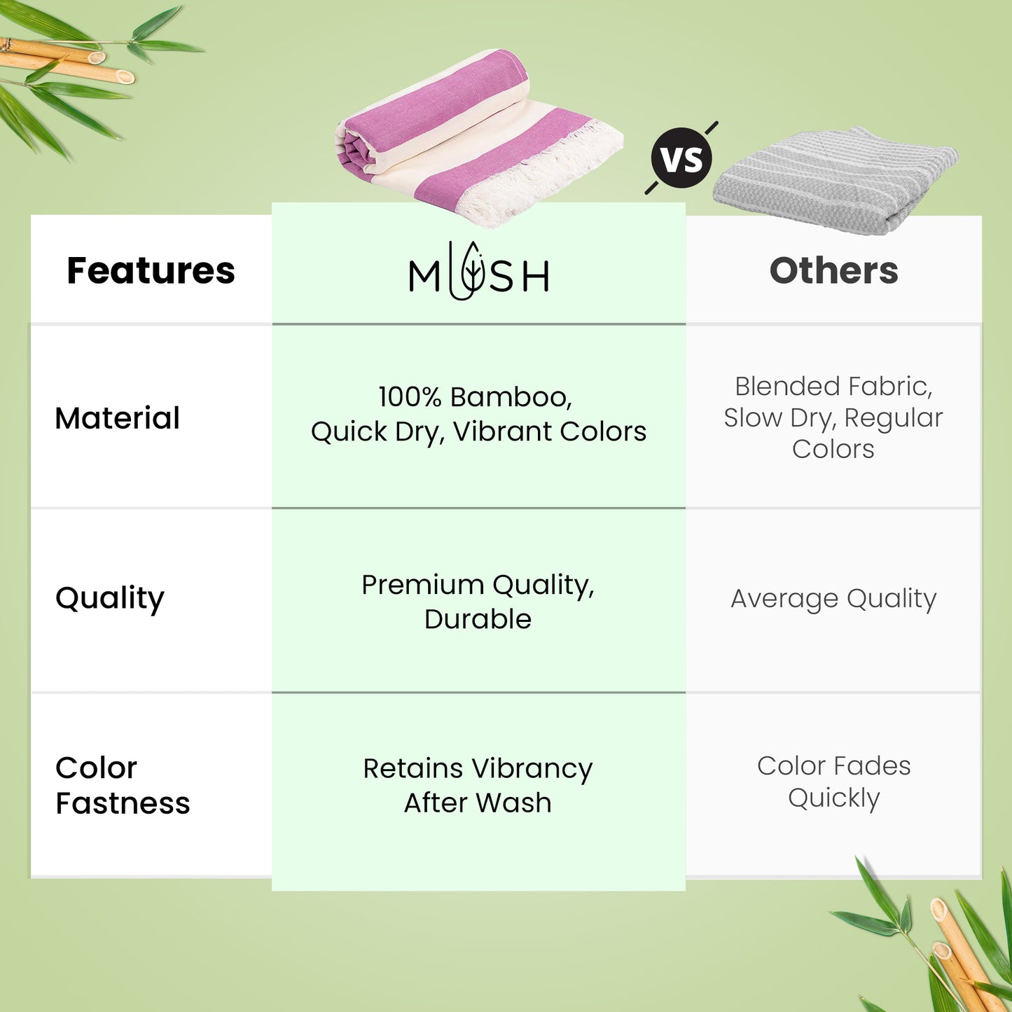 Mush bamboo towel - Beach relaxation