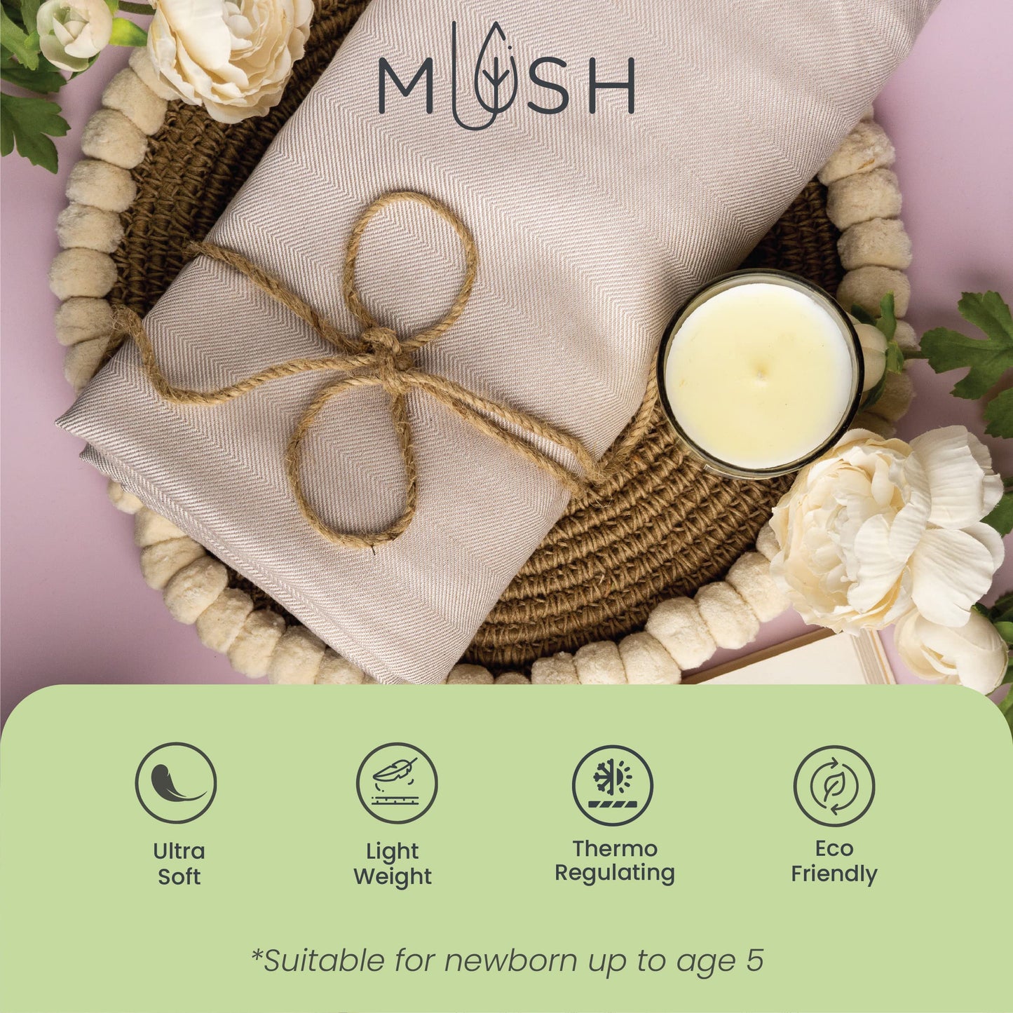 Mush kids bamboo blanket - beach blanket for sunny days