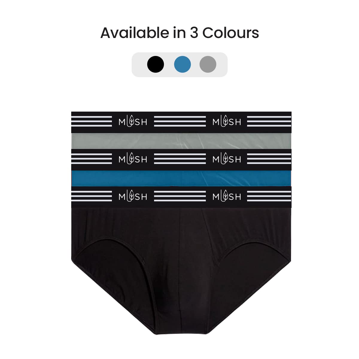 Mush Men's Bamboo Brief - Stylish Melange Grey Design