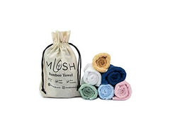 Mush Bamboo Face Towel Set of 7 - Assorted | 100% Bamboo |Ultra Soft, Absorbent & Quick Dry Towel for facewash, Gym, Pool, Travel, Spa, Beauty Salon and Yoga | 14 x 14 Inches 500 GSM