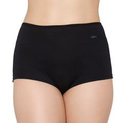 Mush Womens Ultra Soft High Waist Bamboo Modal Boyshorts || Breathable Panties || Anti-Odor, Seamless, Anti Microbial Innerwear (L, Black)