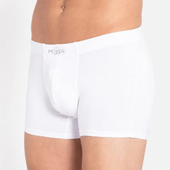 Mush Ultra Soft, Breathable, Feather Light Men's Bamboo Trunk || Naturally Anti-Odor and Anti-Microbial Bamboo Innerwear (S, White)