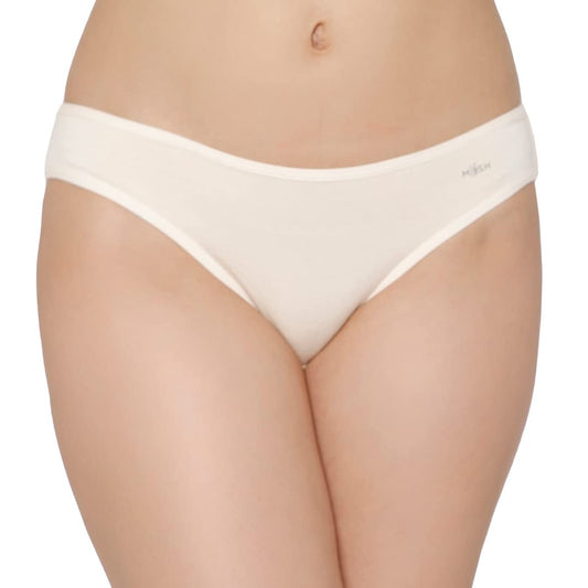 Mush Womens Ultra Soft Bamboo Modal Bikini Brief and Boyshorts || Breathable Panties || Anti-Odor, Seamless, Anti Microbial Innerwear (XL, Beige)