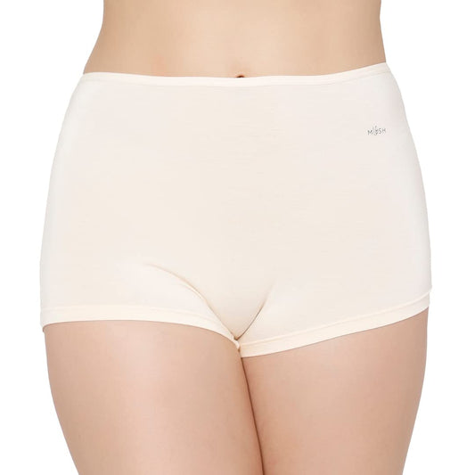 Mush Womens Ultra Soft Bamboo Modal Bikini Brief and Boyshorts || Breathable Panties || Anti-Odor, Seamless, Anti Microbial Innerwear (XL, Beige Color)