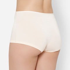 Mush Womens Ultra Soft High Waist Bamboo Modal Boyshorts || Breathable Panties || Anti-Odor, Seamless, Anti Microbial Innerwear (L, Beige)