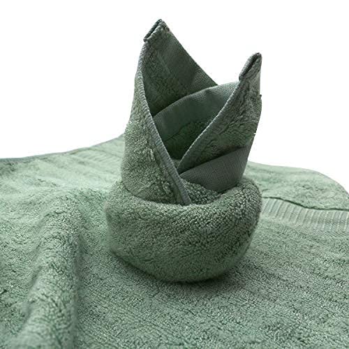 Mush 600 GSM Hand Towel Set of 6 | 100% Bamboo |Ultra Soft, Absorbent & Quick Dry Towel for Bath, Gym, Pool, Travel, Spa and Yoga | 29.5 x 14 Inches (6, Olive Green)