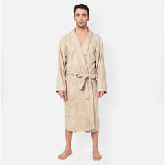 Mush 100% Bamboo Bathrobe for Men / Women (Unisex) S/M,(Pack of 1) (L, Royal Beige)