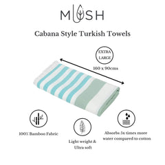 Mush Bamboo Turkish Towel Set: Perfect Diwali, Wedding, Housewarming, Anniversary Gifts for Women, Men, Couples. Soft, Absorbent, Compact, Quick Dry Towel for Bath, Travel, Gym, Beach, Pool, Yoga (2, Gift Box : Blue - Lavender)