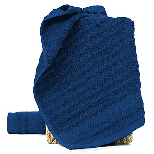 Mush Bamboo Luxurious 3 PieceTowels Set | Ultra Soft, Absorbent and Antimicrobial 600 GSM (Bath Towel, Hand Towel and Face Towel) Perfect for Daily Use and Gifting (Navy Blue)