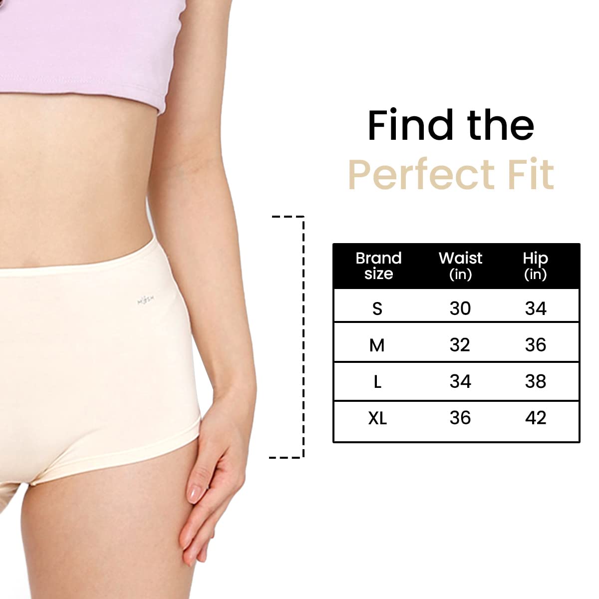 Mush Womens Ultra Soft High Waist Bamboo Modal Boyshorts || Breathable Panties || Anti-Odor, Seamless, Anti Microbial Innerwear (L - Pack of 3, Beige Color)