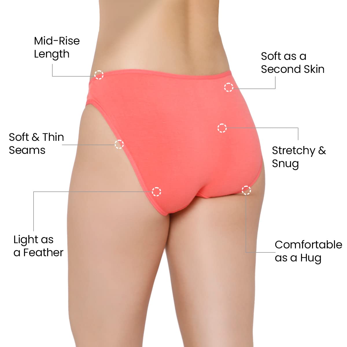 Mush Womens Ultra Soft Bamboo Modal Bikini Brief || Breathable Panties || Anti-Odor, Seamless, Anti Microbial Innerwear (L, Rose Pink)