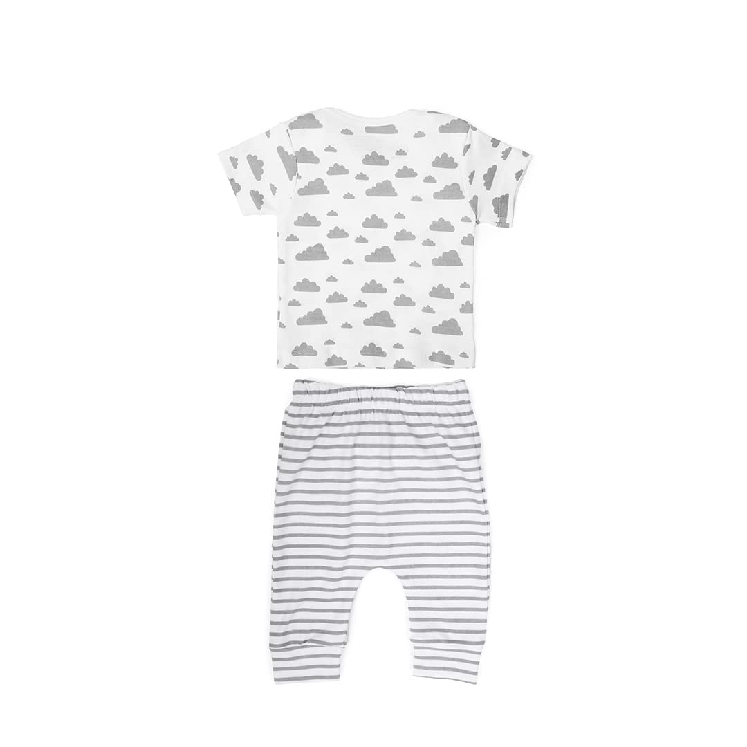 Mush Ultra Soft Bamboo Unisex Tees & Pants Combo Set for New Born Baby/Kids,Pack of 2 (6-12 Months, Daylight)