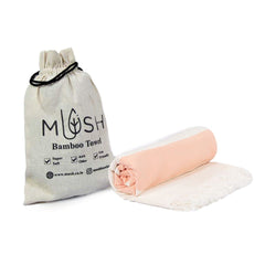 Mush 100% Bamboo Light Weight & Ultra-Compact Turkish Towel Super Soft, Absorbent, Quick Dry,Anti-Odor Bamboo Towel for Bath,Travel,Gym, Swim and Workout (1, New Peach)