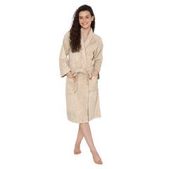 Mush 100% Bamboo Bathrobe for Men / Women (Unisex) S/M,(Pack of 1) (L, Royal Beige)