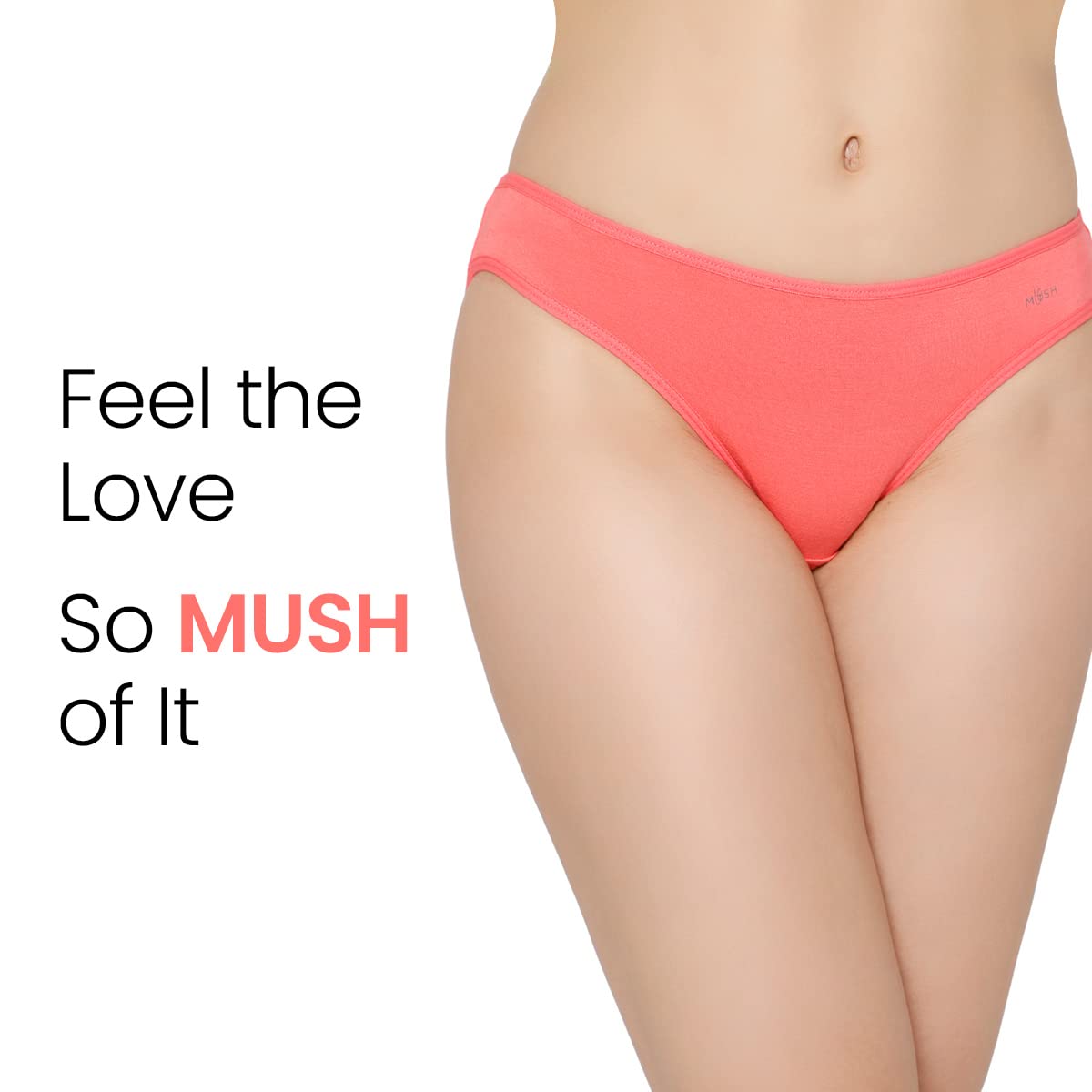 Mush Womens Ultra Soft Bamboo Modal Bikini Brief || Breathable Panties || Anti-Odor, Seamless, Anti Microbial Innerwear Pack of 2 (L, Rose Pink and Black)