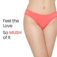 Mush Womens Ultra Soft Bamboo Modal Bikini Brief || Breathable Panties || Anti-Odor, Seamless, Anti Microbial Innerwear (S - Pack of 3, Rose Pink Color)