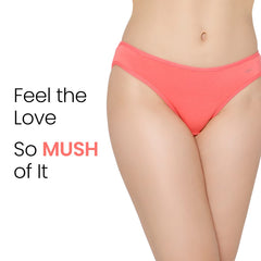 Mush Womens Ultra Soft Bamboo Modal Bikini Brief || Breathable Panties || Anti-Odor, Seamless, Anti Microbial Innerwear Pack of 2 (L, Rose Pink and Black)