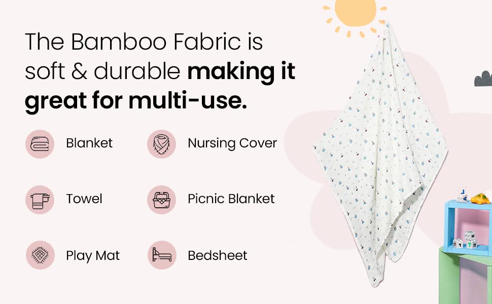 Mush 100% Bamboo Swaddle: Ultra Soft, Breathable, Thermoregulating, Absorbent, Light Weight and Multipurpose Bamboo Wrapper/Baby Bath Towel/Blanket(2, Golden Leaf & Grey Leaf)
