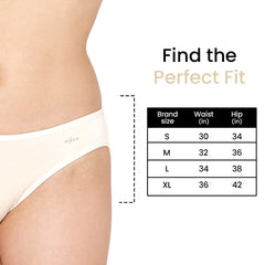 Mush Womens Ultra Soft Bamboo Modal Bikini Brief || Breathable Panties || Anti-Odor, Seamless, Anti Microbial Innerwear (M, Beige)