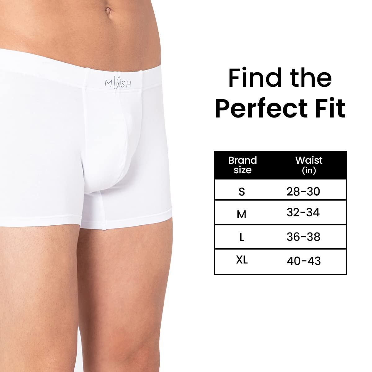 Mush Ultra Soft, Breathable, Feather Light Men's Bamboo Trunk || Naturally Anti-Odor and Anti-Microbial Bamboo Innerwear Pack of 2 (M, Blue and White)