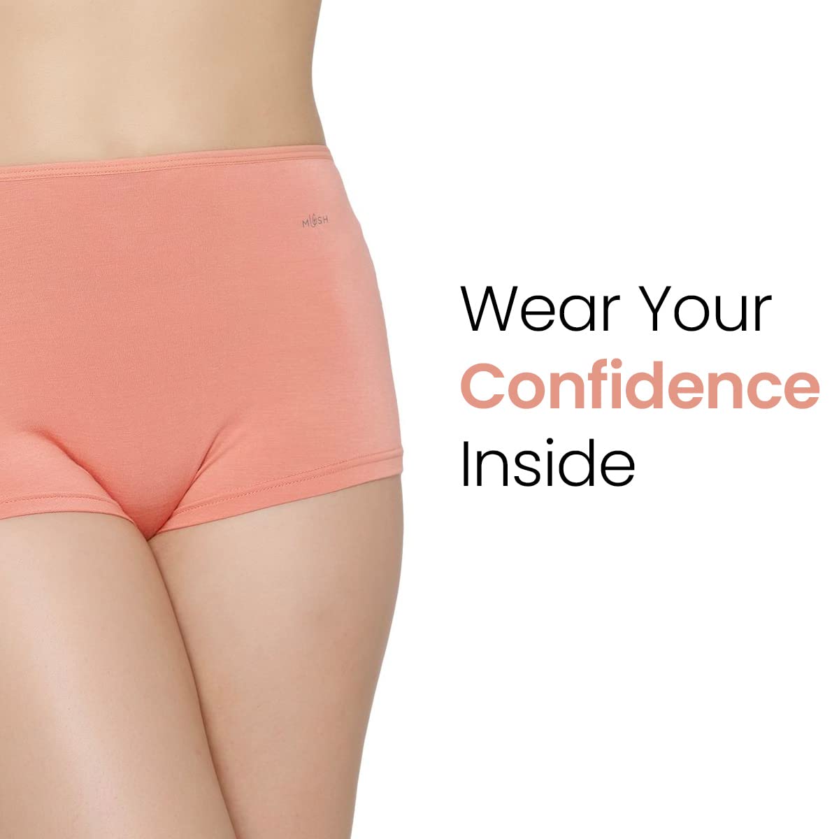 Mush Bamboo Boyshort Panties for Women | Ultra Soft Underwear Breathable, Anti-Odor, Seamless & All Day Comfort Pack of 2