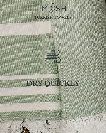 Mush Bamboo Turkish Bamboo-Derived Rayon Ultra Soft,Absorbent & Quick Dry Towel (29 X 59 Inches Set Of 2, Blue & Green, 250 Gsm)