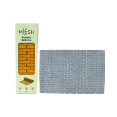 Mush Multipurpose Bamboo Mat for Bathroom, Kitchen, Door Mat, Patio, SPA, Sauna etc. Made with Water-Resistant Organic Bamboo Wood (1,Grey) 40*60