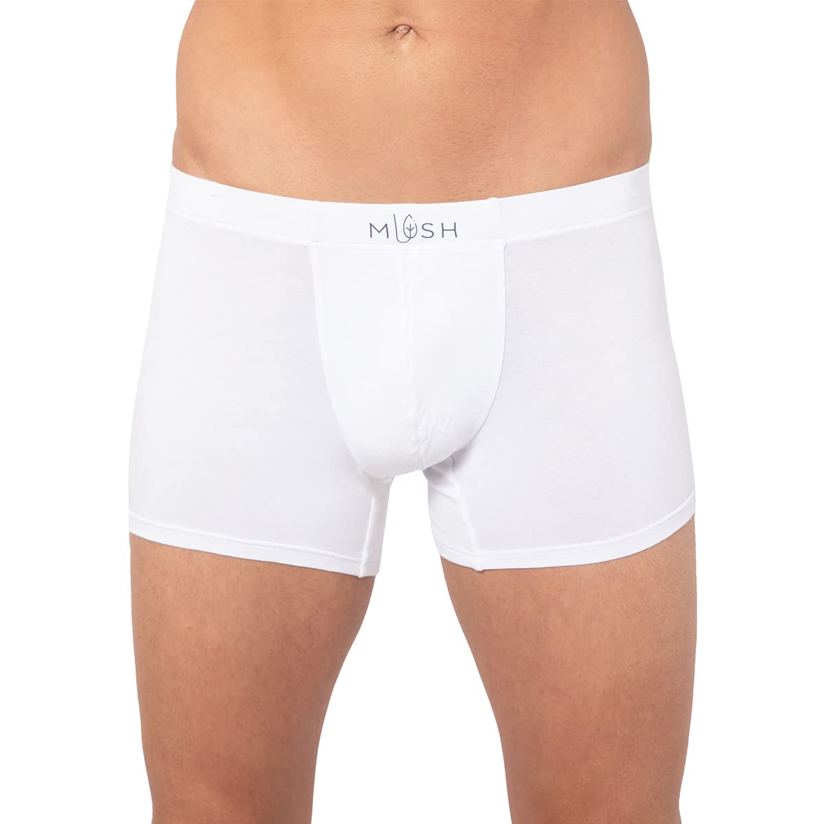 Mush Ultra Soft, Breathable, Feather Light Men's Bamboo Trunk || Naturally Anti-Odor and Anti-Microbial Bamboo Innerwear (L, White)