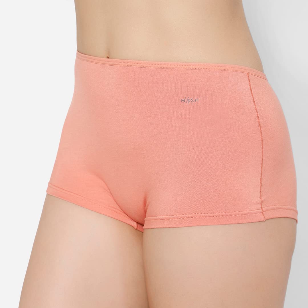 Mush Ultra Soft Bamboo Women Boyshorts | Breathable | Anti Odour | Anti Microbial (Pack of 1)