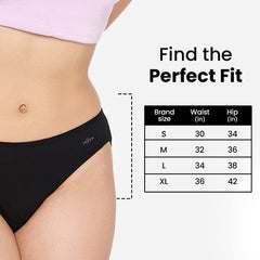 Mush Womens Ultra Soft Bamboo Modal Bikini Brief || Breathable Panties || Anti-Odor, Seamless, Anti Microbial Innerwear (M- Pack of 3, Black Color)