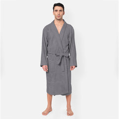 Mush 100% Bamboo Bathrobe for Men / Women (Unisex) S/M,(Pack of 1) (M, Grey)