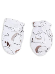 Mush Ultra Soft Bamboo Unisex Mittens, Socks & Caps Combo Set for New Born Baby/Kids (Pack of 6, (3-6 Month, Aeroplane & Marine Life)
