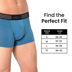 Mush Ultra Soft, Breathable, Feather Light Men's Bamboo Trunk || Naturally Anti-Odor and Anti-Microbial Bamboo Innerwear (L, Blue)
