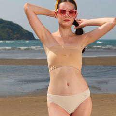 Mush Womens Ultra Soft Bamboo Modal Bikini Brief || Breathable Panties || Anti-Odor, Seamless, Anti Microbial Innerwear Pack of 2 (M, Black and Beige)